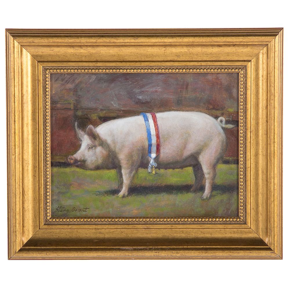 Appraisal: Stere Grant Prize Pig oil on board Romanian late th