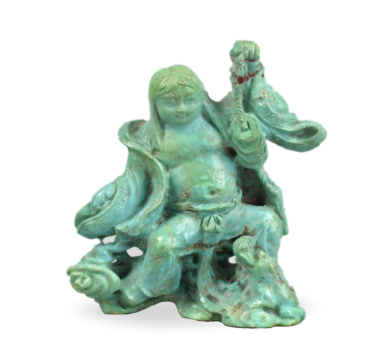 Appraisal: A Chinese turquoise carving of Liuhai and Toad dated to