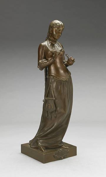 Appraisal: A French patinated bronze figure Marguerite cast after a model