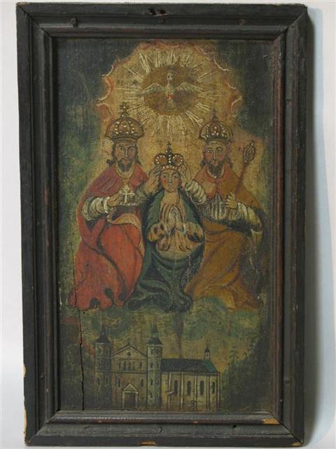 Appraisal: ICON OF MARY Oil on panel x in