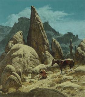 Appraisal: FRANK MCCARTHY - Finding the Sign oil on board x