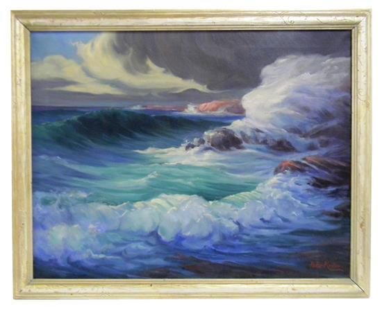 Appraisal: Peter Koster American - oil on canvas Clearing after Storm