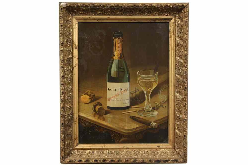 Appraisal: TIN LITHO ADVERTISEMENT- Champagne Advertisement circa for the Urbana Wine