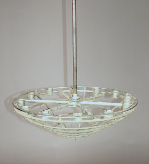 Appraisal: A large Art Deco chandelier circa with six silvered metal