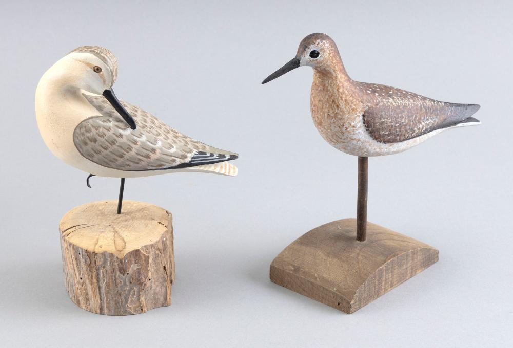 Appraisal: TWO CONTEMPORARY SHOREBIRDS HEIGHTS AND TWO CONTEMPORARY SHOREBIRDS An H