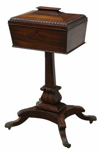 Appraisal: English Victorian rosewood teapoy late th c the stepped upper