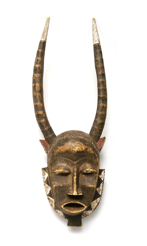 Appraisal: YAURE IVORY COAST CARVED AFRICAN MASK '' h x ''