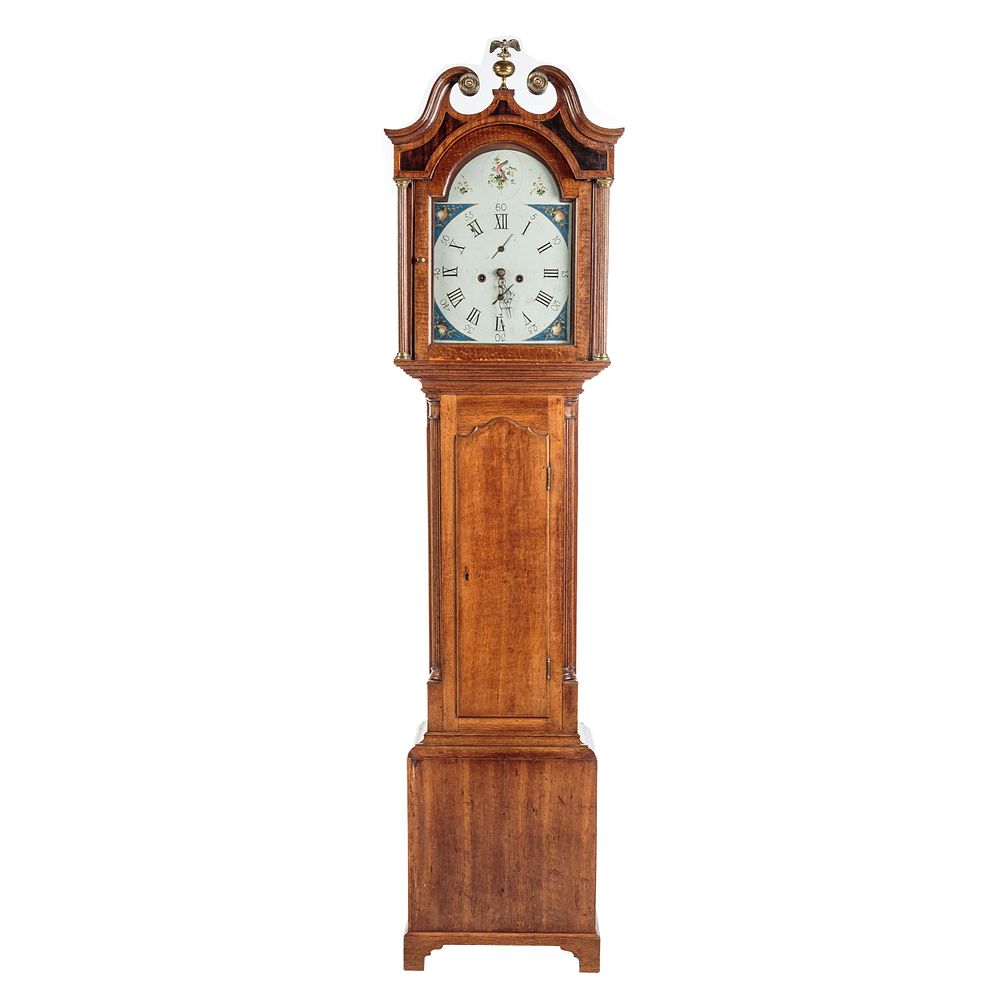 Appraisal: George III Oak Tall Case Clock Circa - with painted