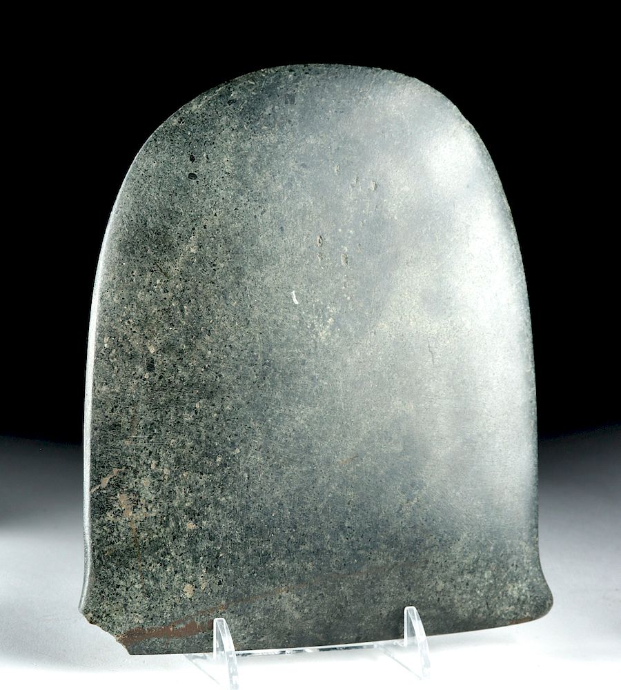 Appraisal: Large Museum Exhibited Valdivian Greenstone Broad Axe Pre-Columbian Ecuador Valdivian