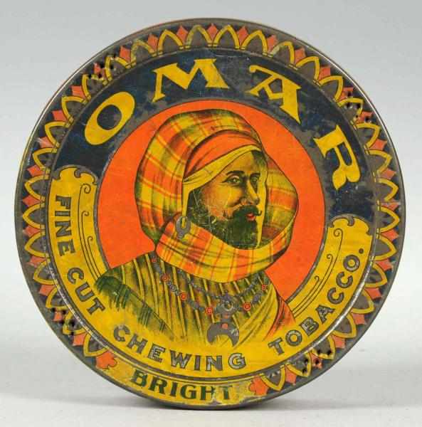 Appraisal: Omar Round Tobacco Tin Not common with rubs wear scratches