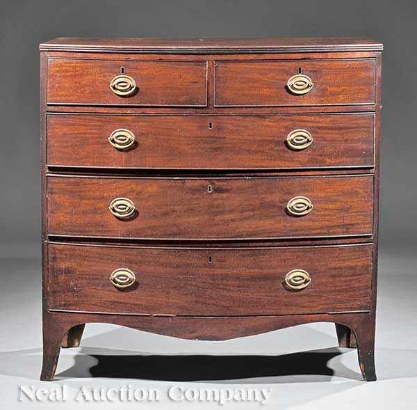 Appraisal: A Regency Mahogany Bowfront Chest of Drawers early th c