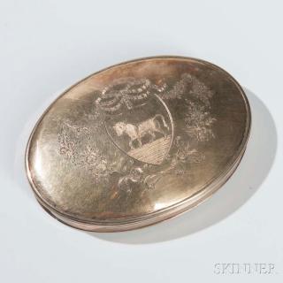 Appraisal: George III Sterling Silver-gilt Seal Skippet Box London - Peter