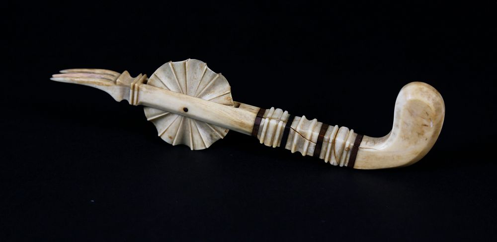 Appraisal: Whaleman Made Whale Ivory Pie Crimper circa Whaleman Made Whale