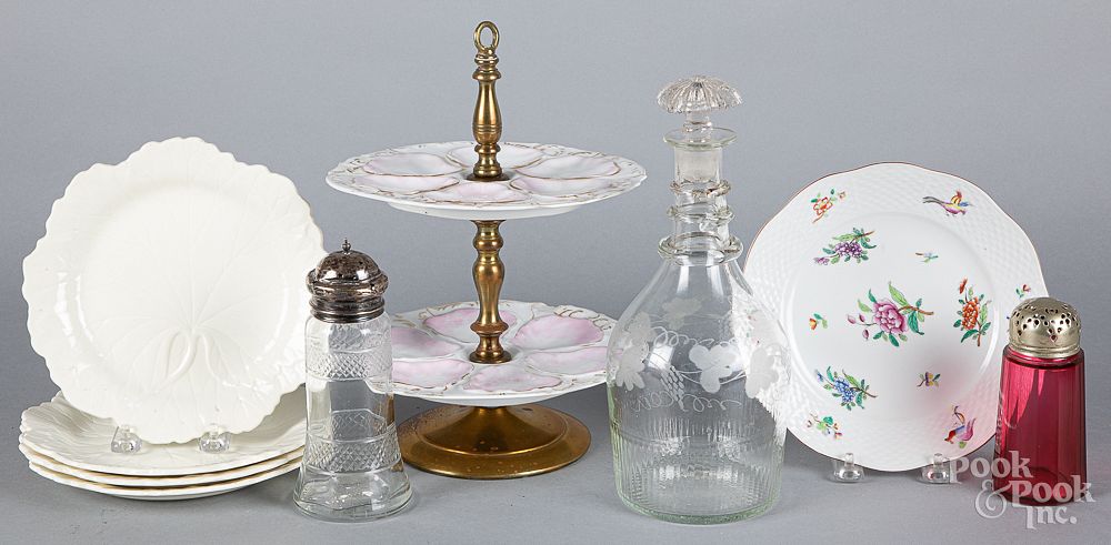 Appraisal: Group of porcelain and glass Group of porcelain and glass