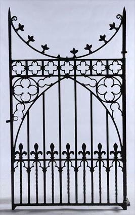 Appraisal: GOTHIC REVIVAL WROUGHT IRON GATE x in the base with