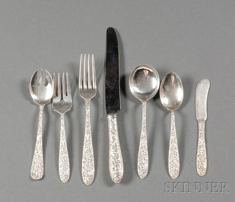 Appraisal: Manchester Silver Co Sterling Southern Rose Flatware Service for Eight