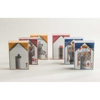 Appraisal: Six Playing Card House Prints Carol Lawton Six assorted plastic