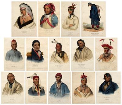 Appraisal: Fourteen McKenney amp Hall prints including quot Chippaway Squaw amp