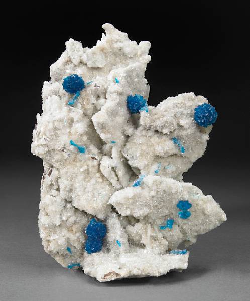 Appraisal: Cavansite Poona India A medium cabinet-sized specimen with four peacock-blue