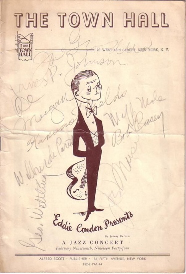 Appraisal: JAZZ Program Signed by jazz greats in pencil or ink