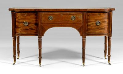 Appraisal: Regency inlaid mahogany sideboard mahogany with mahogany and pine secondary