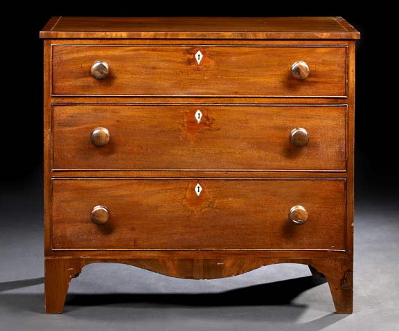 Appraisal: Victorian Mahogany Chest mid- th century the rectangular top banded