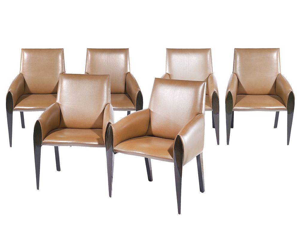 Appraisal: Set of Dakota Jackson Arm Chairs Set of wood and