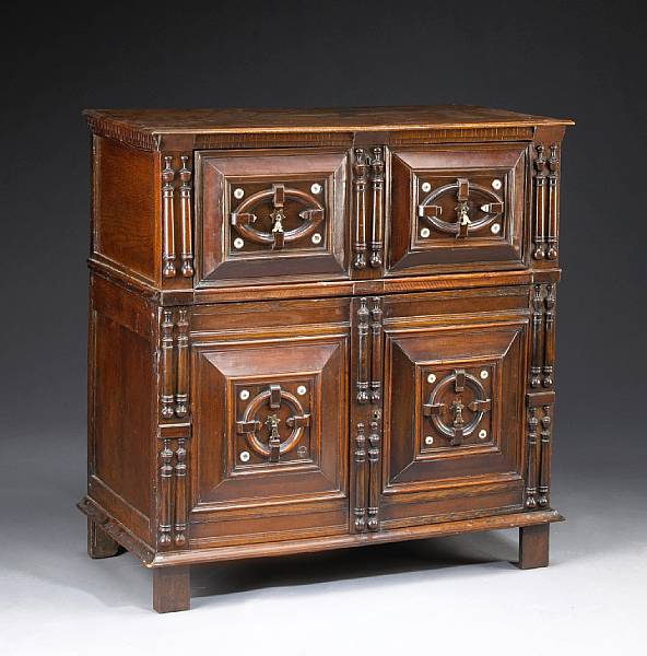 Appraisal: A Charles II inlaid oak chest last quarter th century