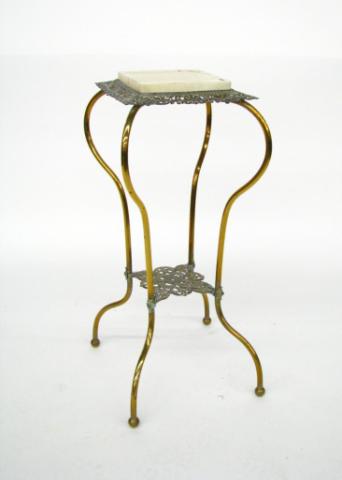 Appraisal: French style cast metal fern stand with marble insert top