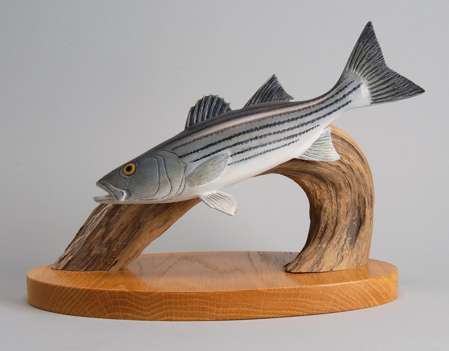 Appraisal: WOOD CARVING OF A STRIPED BASS th CenturyBy Wes Bratcher