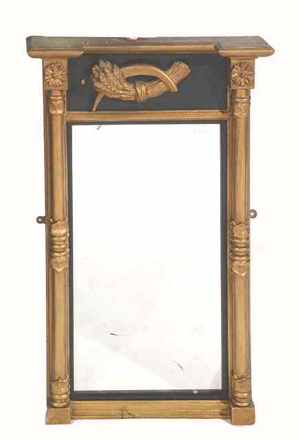 Appraisal: A TH CENTURY GILT PAINTED PIER GLASS with crescent moon