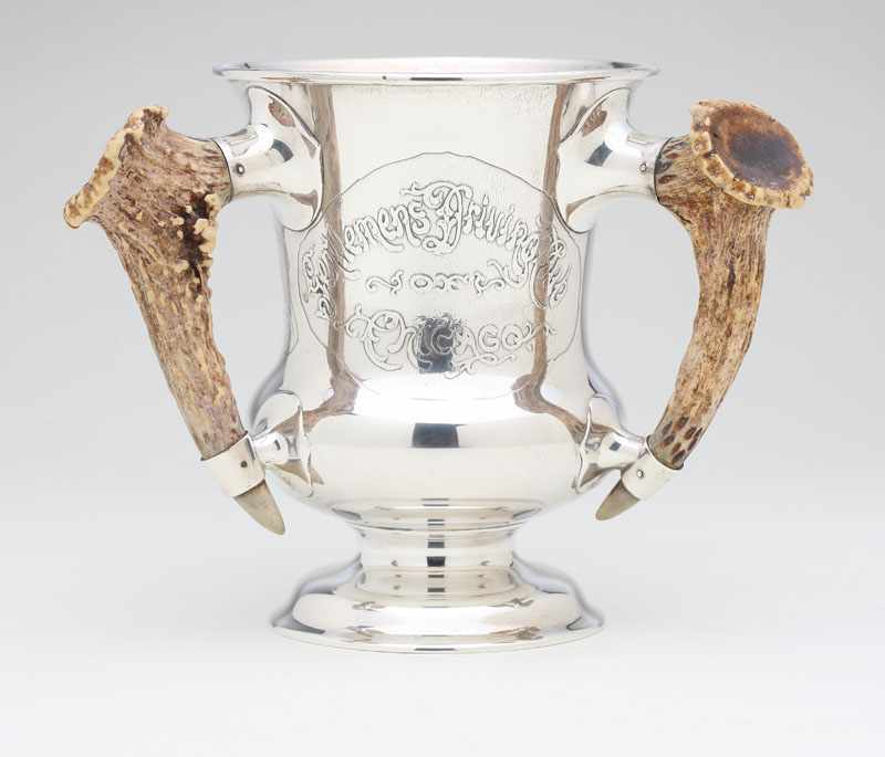 Appraisal: A Gorham horn-mounted sterling silver loving cup trophy Gentlemen's Driving