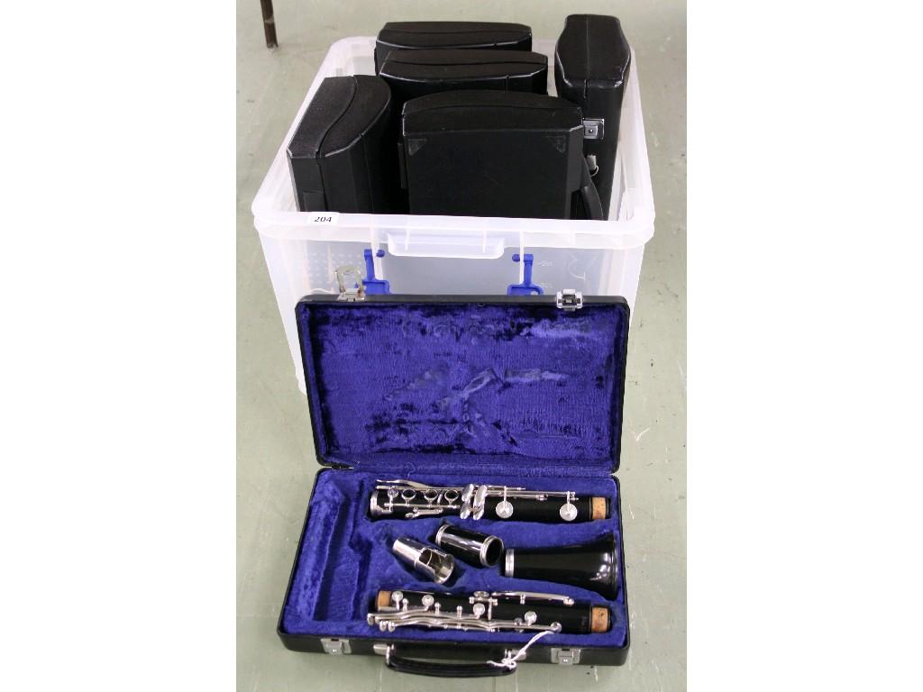 Appraisal: Six student grade clarinets all cased af SUBJECT TO VAT