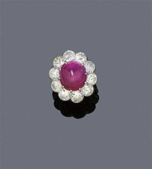 Appraisal: RUBY AND DIAMOND RING ca Platinum Elegant Ring the top