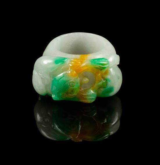 Appraisal: Sale Lot A Jadeite Archer's Ring the upper panel carved