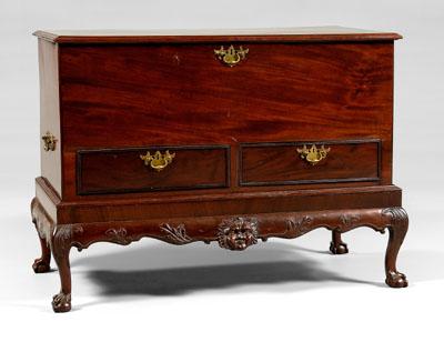 Appraisal: Irish Chippendale lift-top chest figured mahogany throughout hinged lid with