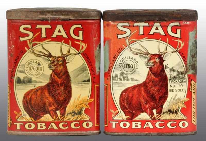 Appraisal: Lot of Stag Tobacco Tins Description Includes one short oval