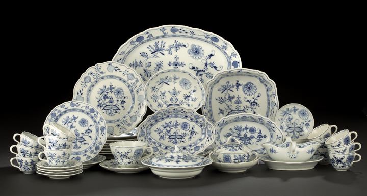 Appraisal: Forty-Six-Piece Meissen Porcelain Partial Dinner Service for twelve persons fourth