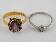 Appraisal: A carat gold ring set with an amethyst together with