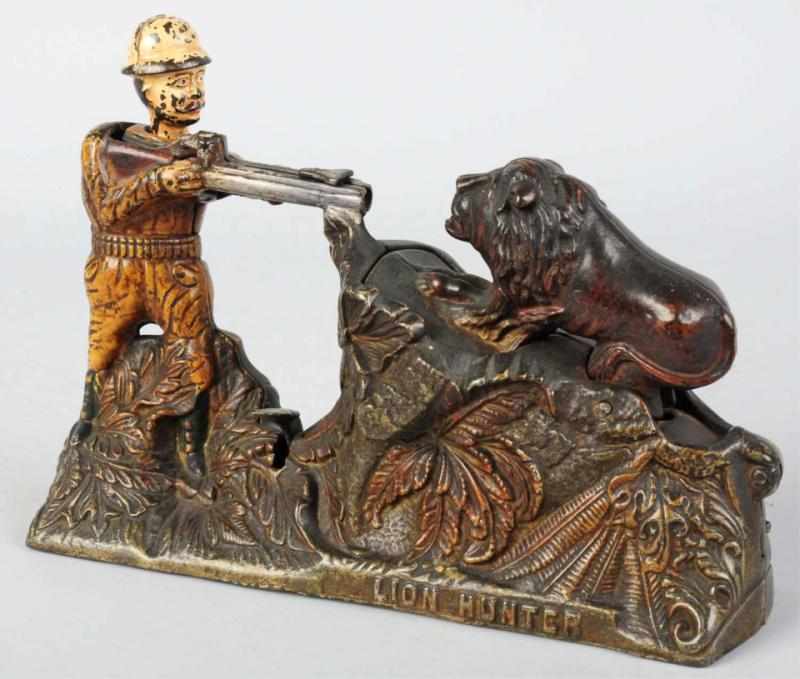 Appraisal: Cast Iron Lion Hunter Mechanical Bank Manufactured by J E