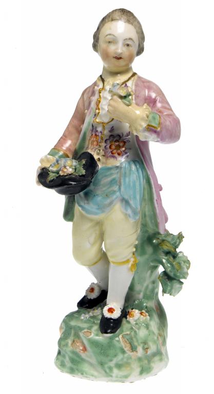 Appraisal: A DERBY FIGURE OF A GALLANT carrying flowers in his