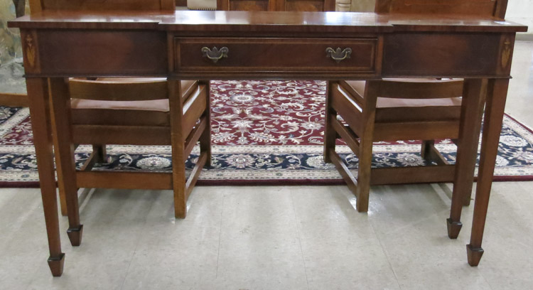 Appraisal: SHERATON STYLE MAHOGANY BREAKFRONT SOFA CONSOLE TABLE Scully Scully hand