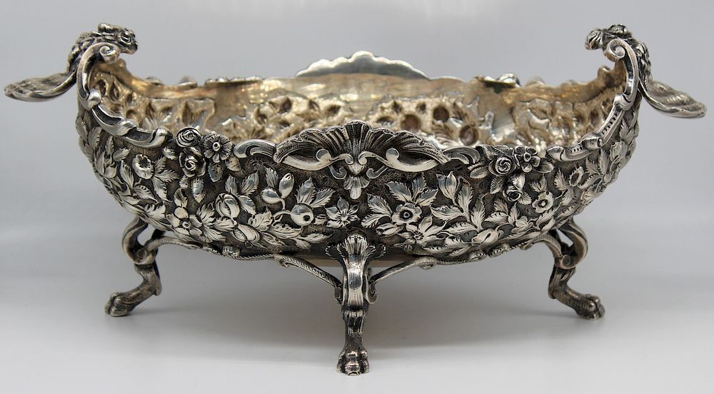 Appraisal: SILVER S Kirk Sons Repousse Center Bowl Mid th century