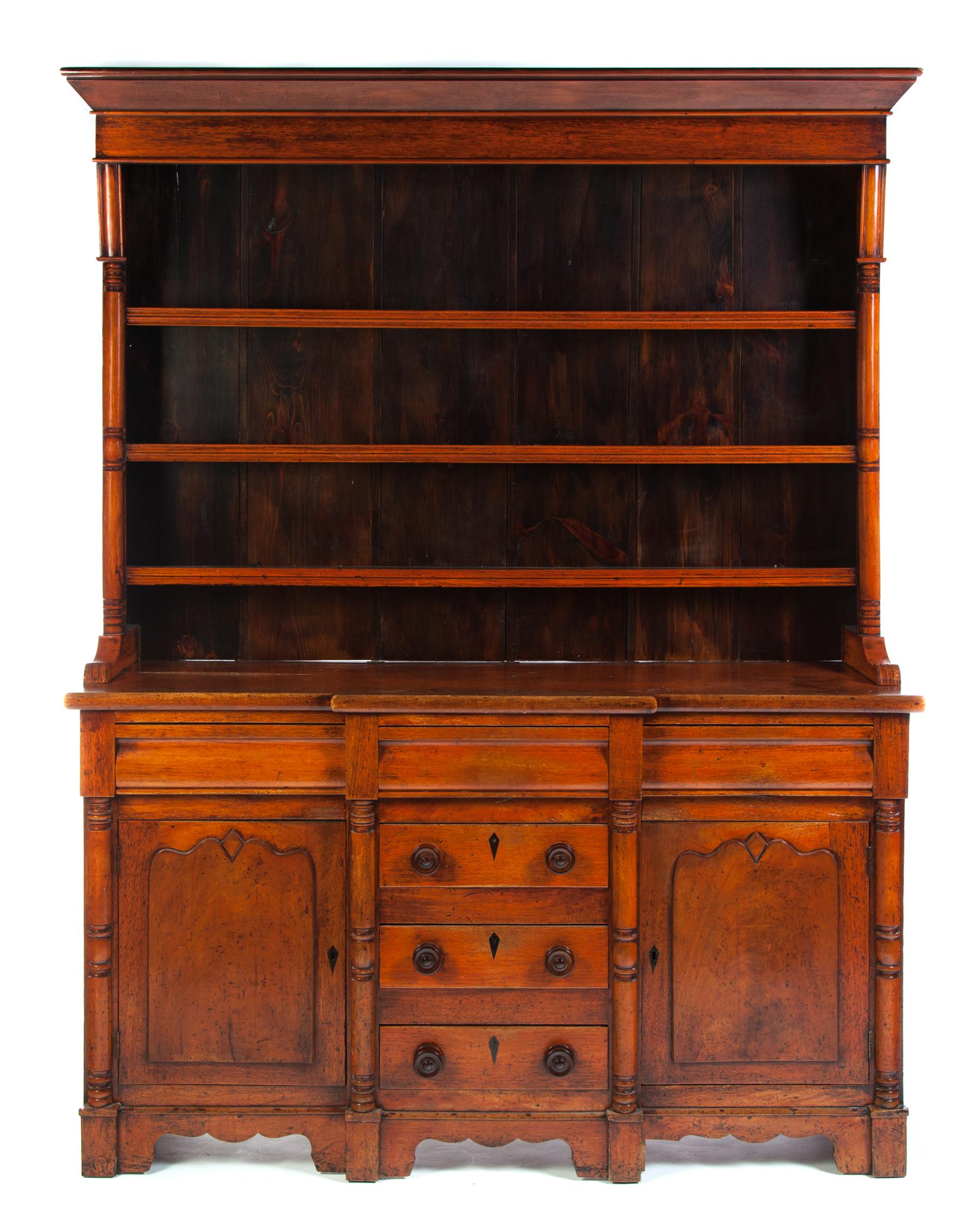 Appraisal: ENGLISH WELSH DRESSER Late th century mixed woods Two piece