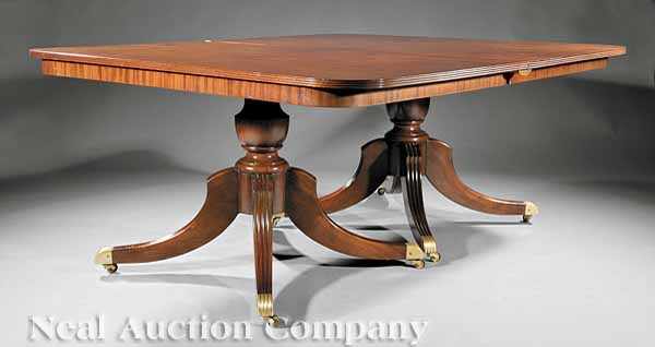 Appraisal: A Good George III-Style Mahogany Two Pedestal Extension Dining Table