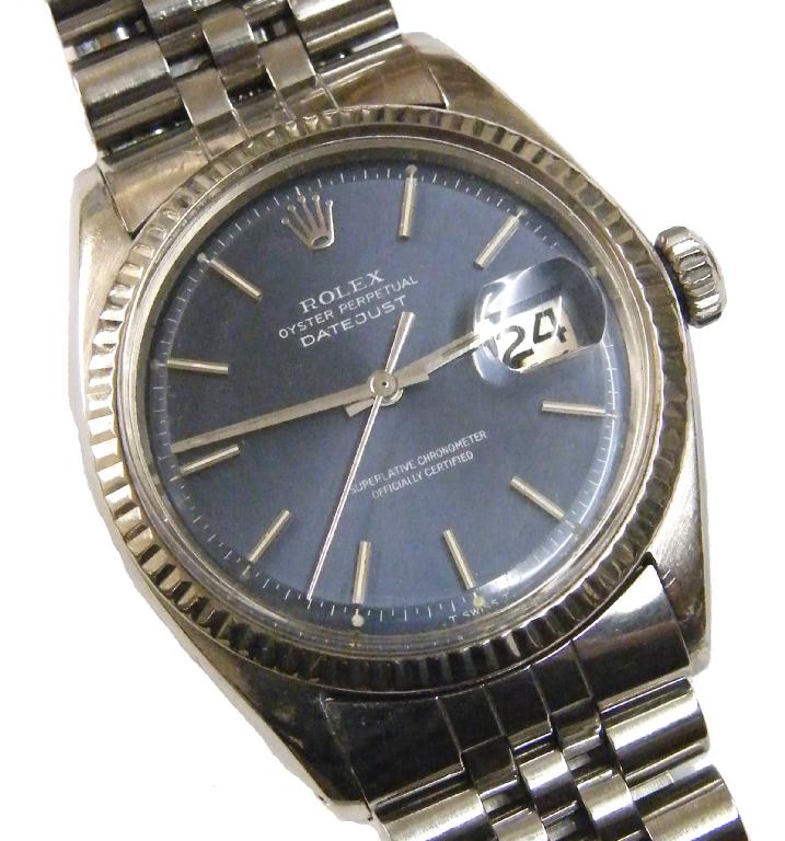 Appraisal: Rolex Datejust Oyster Perpetual stainless steel gentleman's wristwatch blue dial