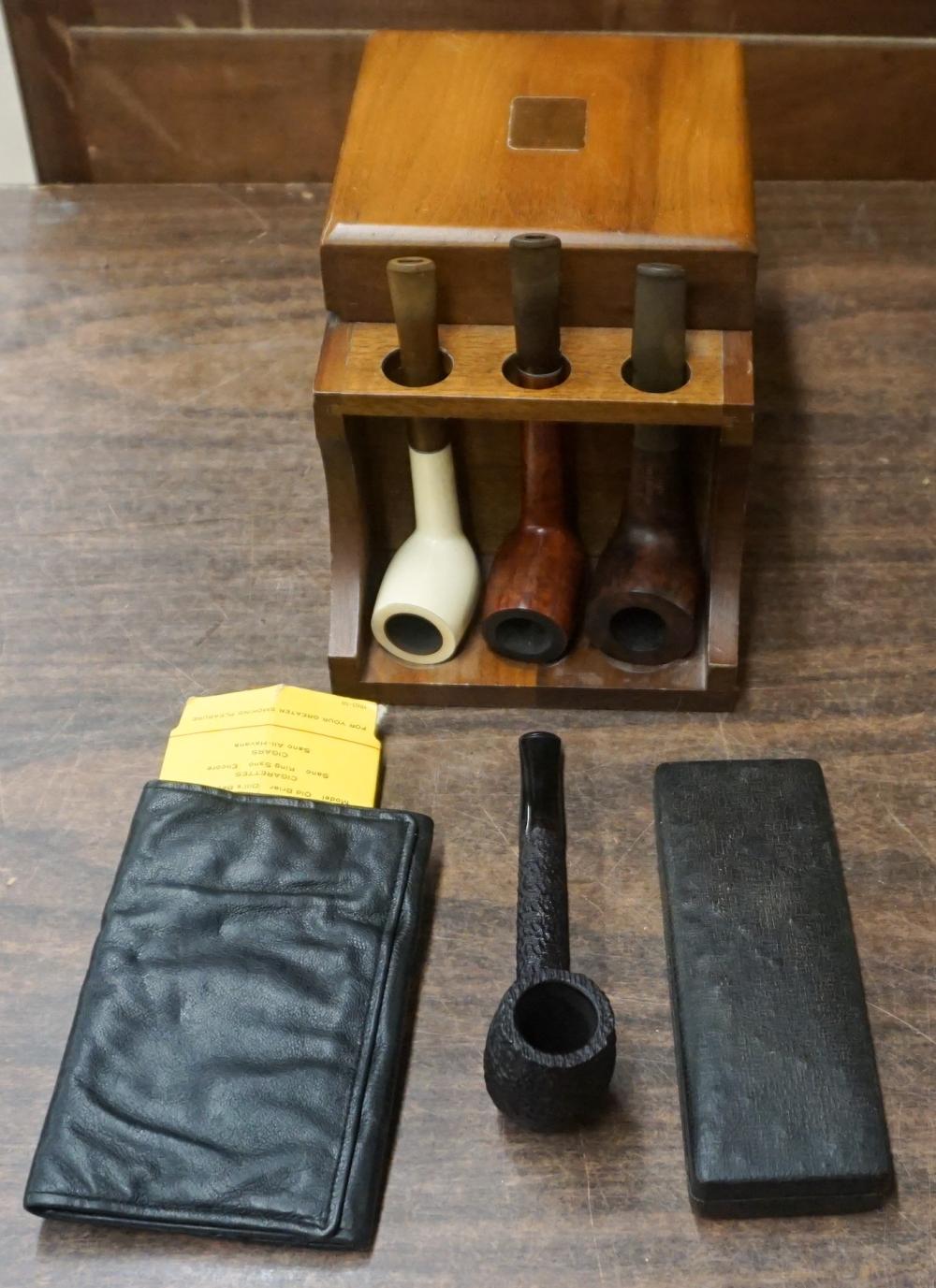 Appraisal: Collection of Wood Pipes with Humidor