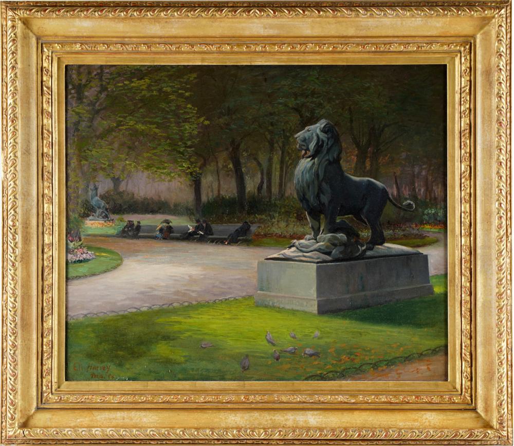 Appraisal: ELI HARVEY - THE LUXEMBOURG PARISParis oil on canvas signed