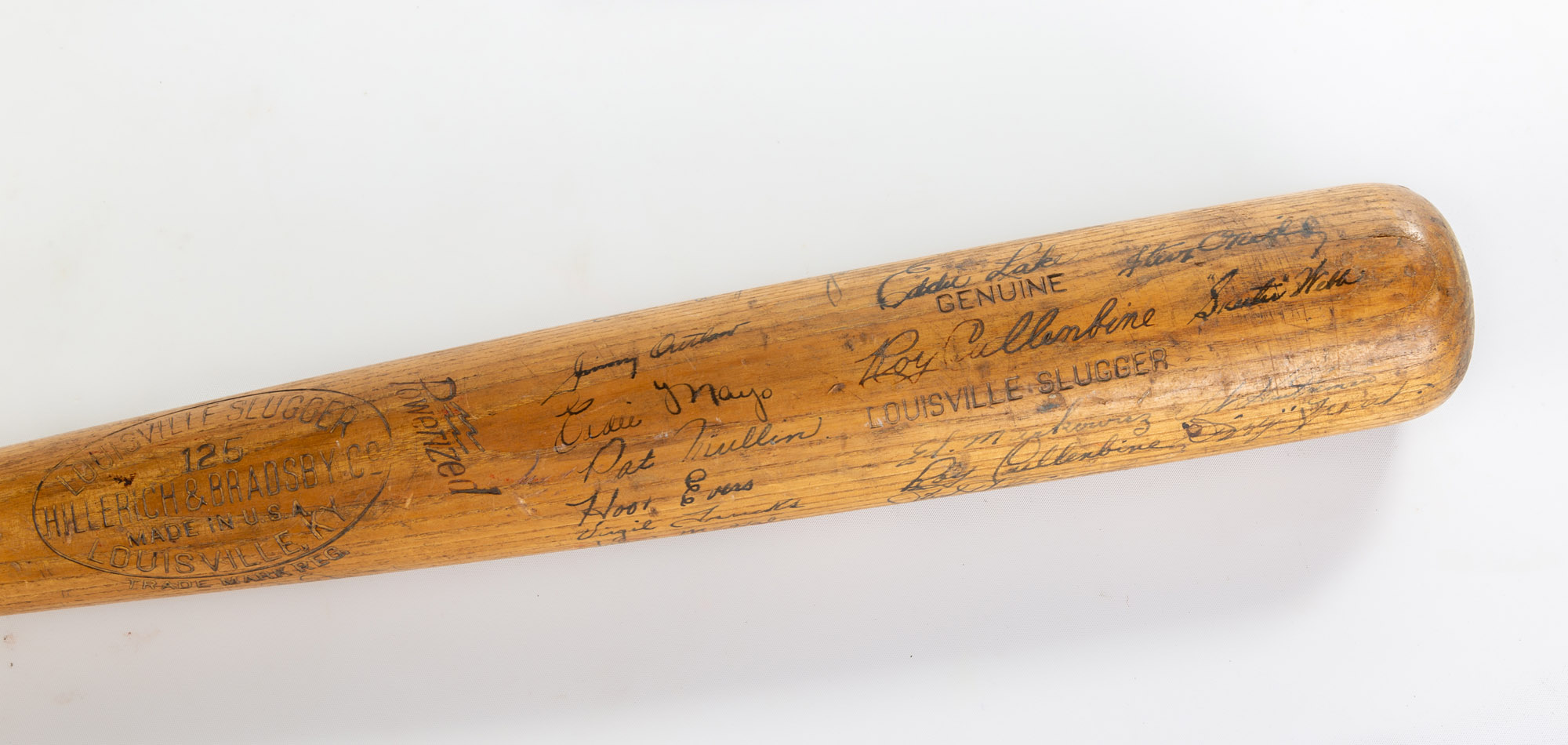 Appraisal: LOUISVILLE SLUGGER DETROIT TIGER'S AUTOGRAPHED BASEBALL BAT Eddie Lake Al