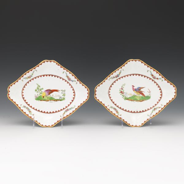 Appraisal: PAIR OF COPELAND SPODE LOZENGE DISHES VIENNA PATTERN CA LATE